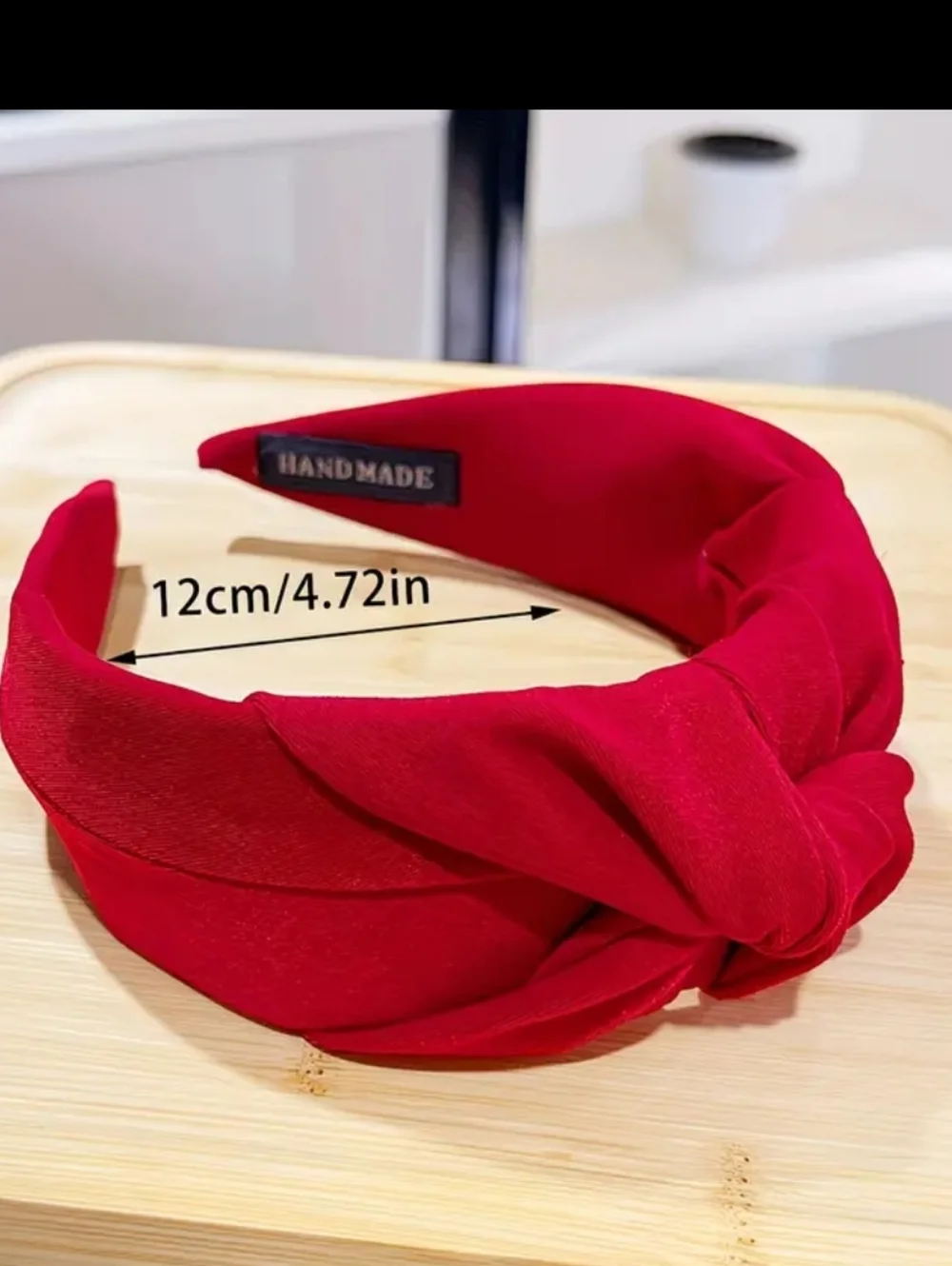 Hand Made Red Wide Knot Headband
